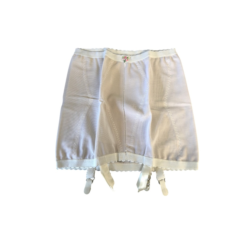 Vintage Body Lites JCPenney White Lace Garter Belt & Girdle Set NWT Medium JS - Picture 6 of 10